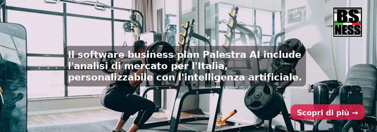Il software business plan Palestra AI include l'analisi di mercato per l'Italia, personalizzabile con l'intelligenza artificiale.
